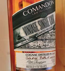 Packaging cognacs Comandon Packaging of the Vintage Single Cask range of Comandon cognacs