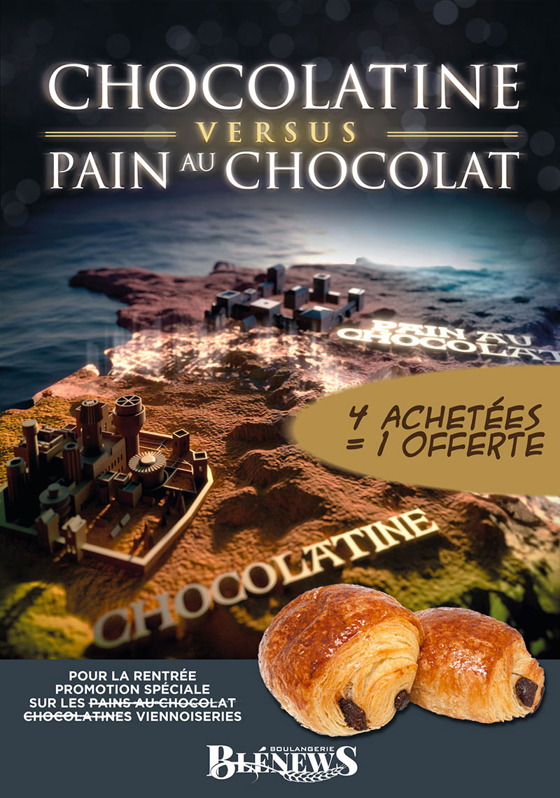 Communication commerciale Chocolatines VS Pains au chocolat